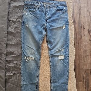 Men's Blue Distressed Jeans